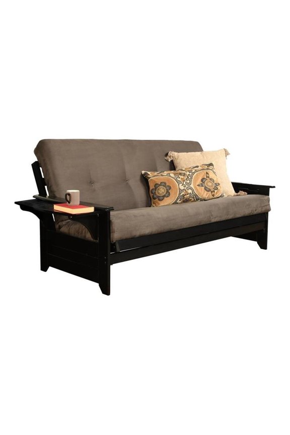 Full-size Suede Futon Mattress in Gray-Frame Not Included