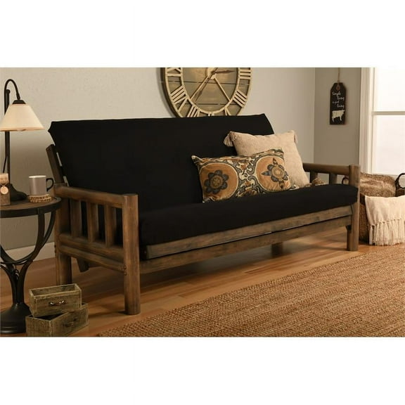 Kodiak Furniture Full-size Traditional Twill Fabric Futon Mattress in Black ( Frame not included)