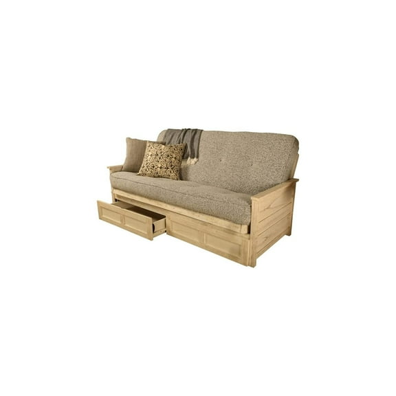 Kodiak Furniture Lexington Storage Futon in Weathered White w/ Gray Mattress