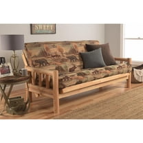Kodiak Furniture Lodge Full Futon with Canadian Print Mattress in Natural/Tan