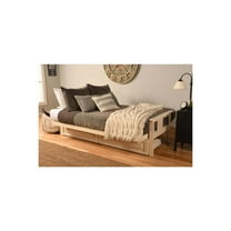 Kodiak Furniture Monterey Antique White Wood Futon with Parma Gray Mattress