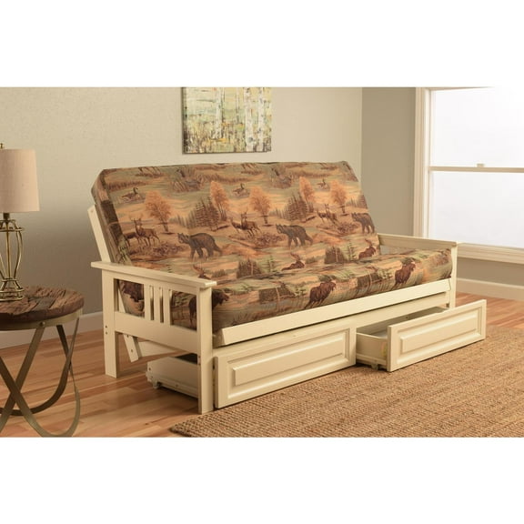 Kodiak Furniture Monterey Full Futon with Canadian Mattress in Light Brown/White