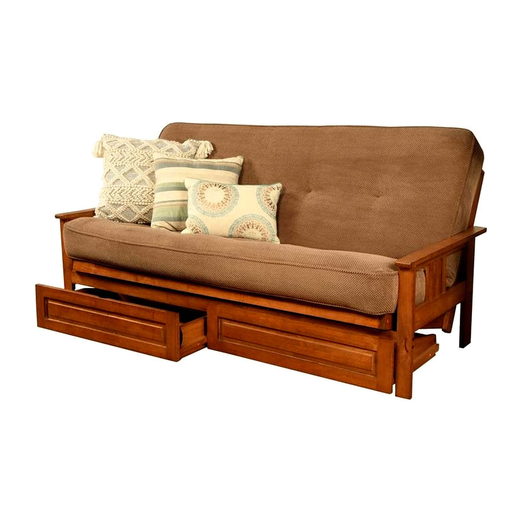 Kodiak Furniture Monterey Futon with Fabric Mattress in Barbados/Mocha Brown