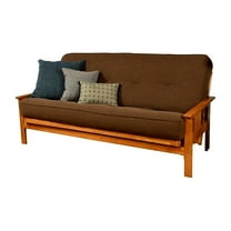 Kodiak Furniture Monterey Futon with Linen Fabric Mattress in Butternut/Brown