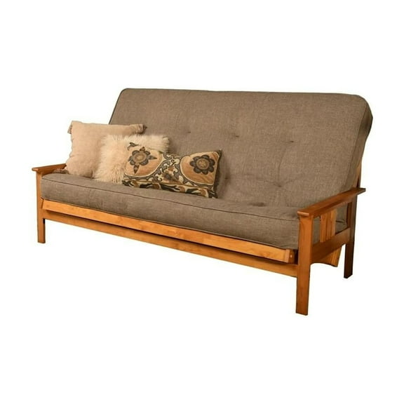 Kodiak Furniture Monterey Queen-size Butternut Wood Futon-Linen Stone Mattress