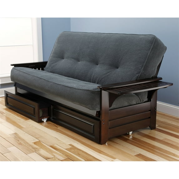 Kodiak Furniture Phoenix Frame with Fabric Mattress in Espresso/Marmont Blue