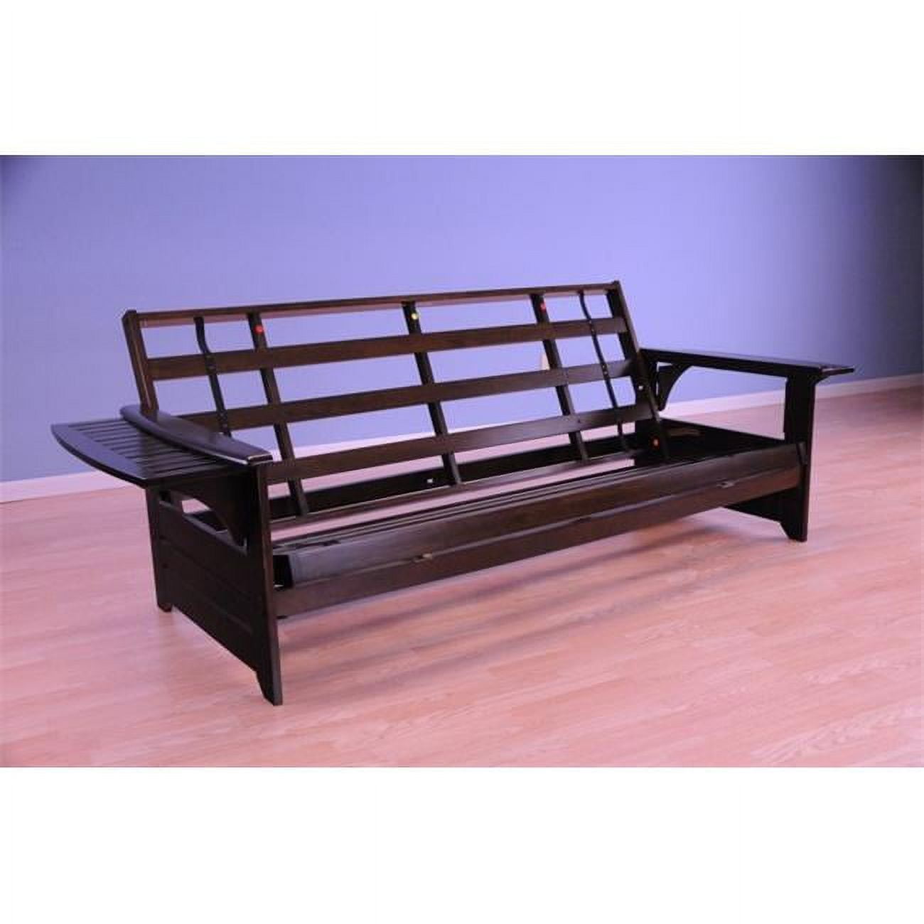 Kodiak Fullsize Wooden Futon Sofa Bed, Phoenix Couch with Tray Arms