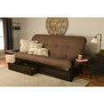thumbnail image 1 of Kodiak Furniture Phoenix Queen Espresso Wood Storage Futon-Linen Cocoa Mattress, 1 of 4