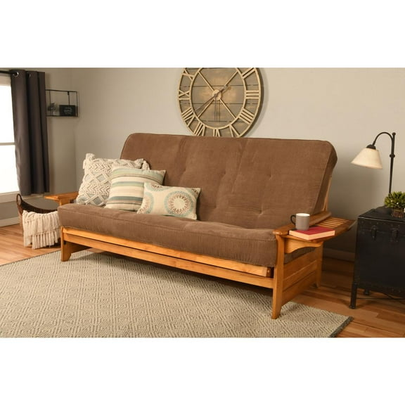 Kodiak Furniture Phoenix Queen-size Butternut Wood Futon-Mocha Brown Mattress