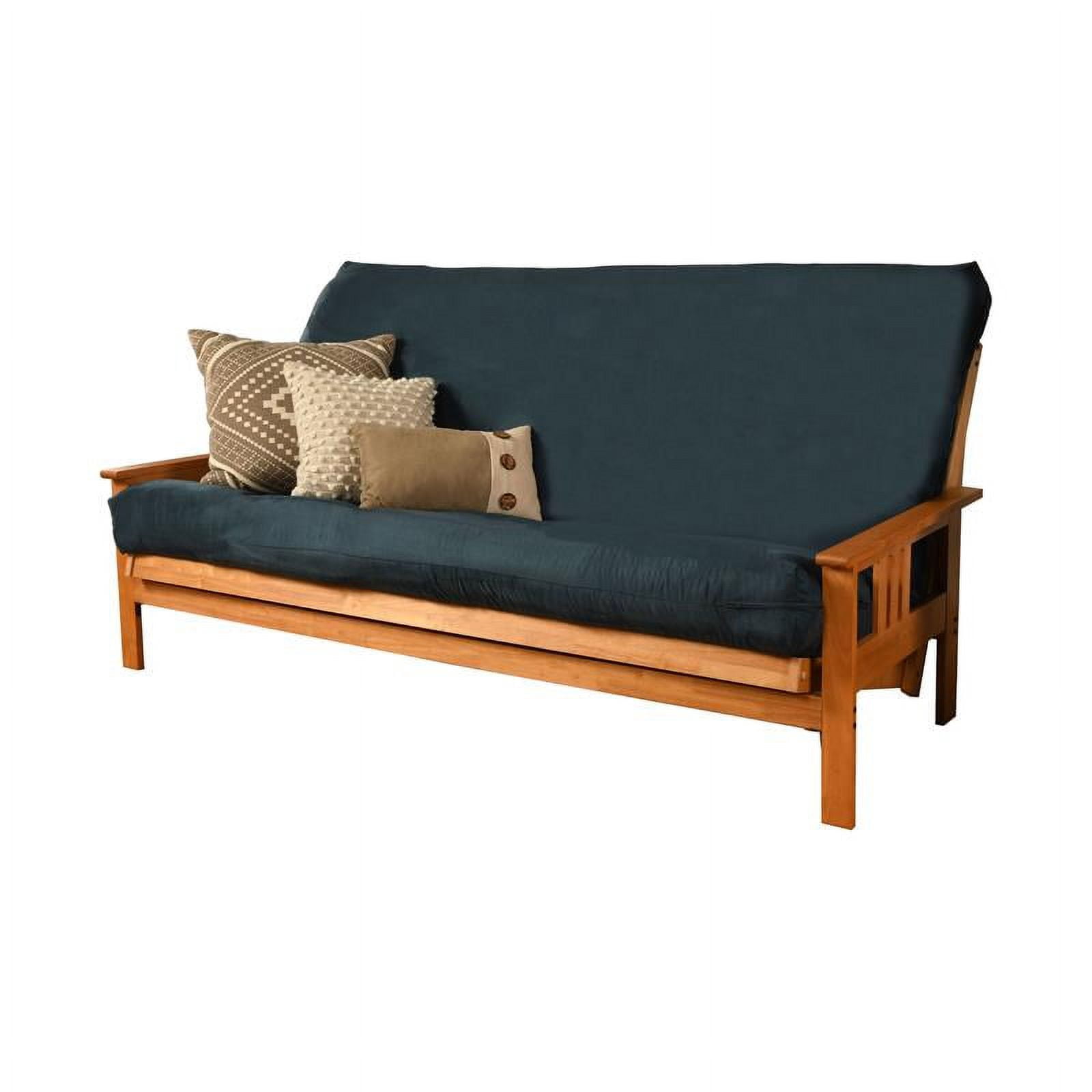 Kodiak Furniture Full-Size Futon Cover – Linen Aqua Blue, 3-Sided Zipper, For 6-8 Inch Mattresses