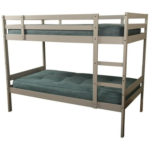 Kodiak Furniture Sydney Twin-size Wood Bunk Bed in Gray w/Aqua Blue Mattress