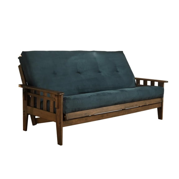 KODIAK Tucson Frame-Rustic Walnut Finish-Suede Navy Mattress