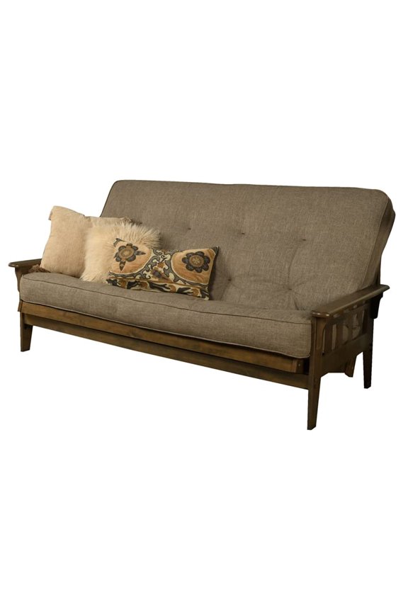 Tucson Queen-size Wood Futon-Linen Stone Mattress