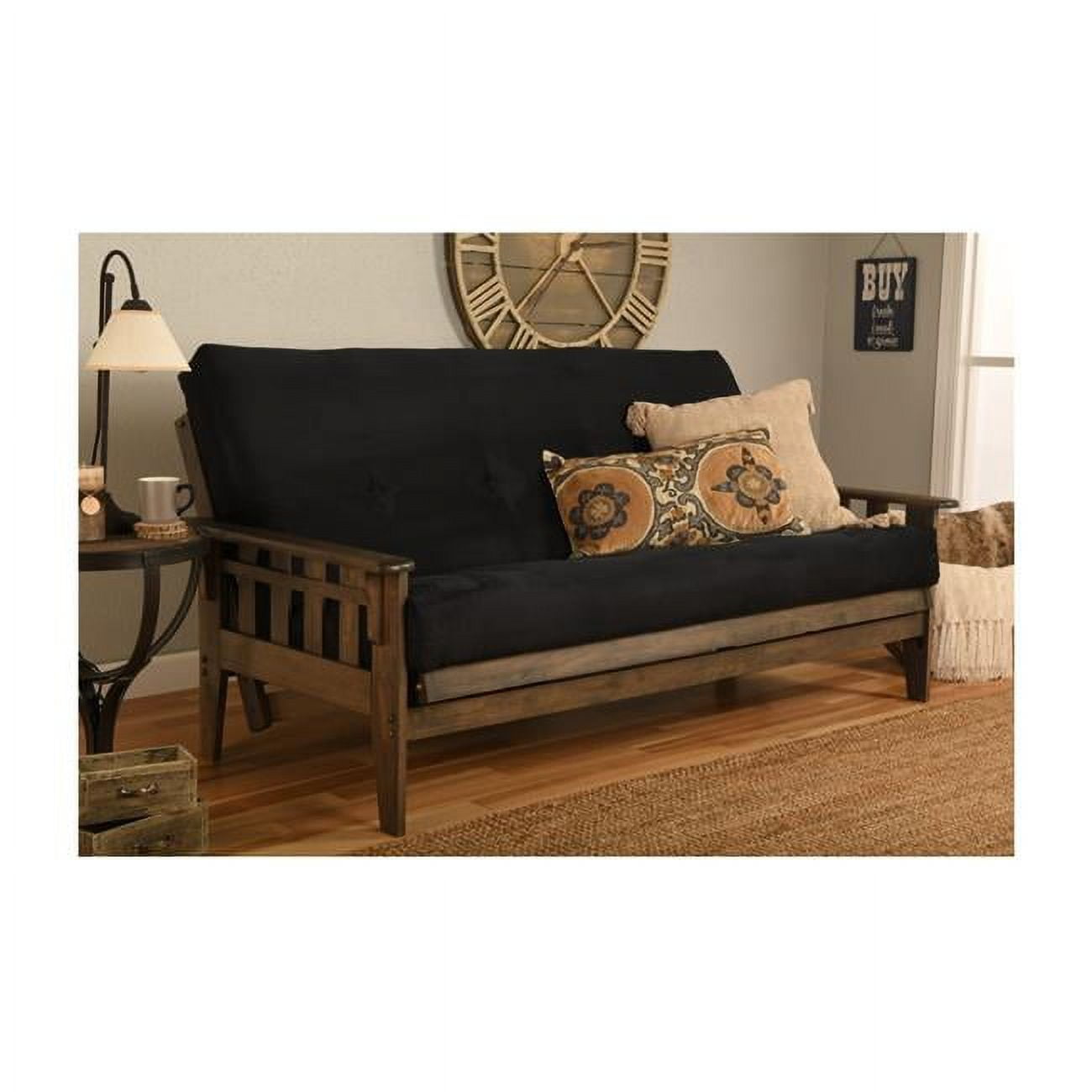 Kodiak Furniture Tucson Wood Futon Frame in Rustic Walnut Brown