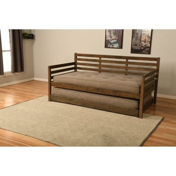Kodiak Furniture Twin to King Size Daybed in Mahogany Wood - Easy Assembly