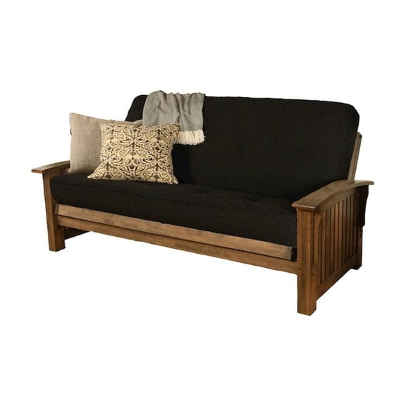 Kodiak Furniture Washington Frame-Rustic Walnut Finish-Canton Black Mattress