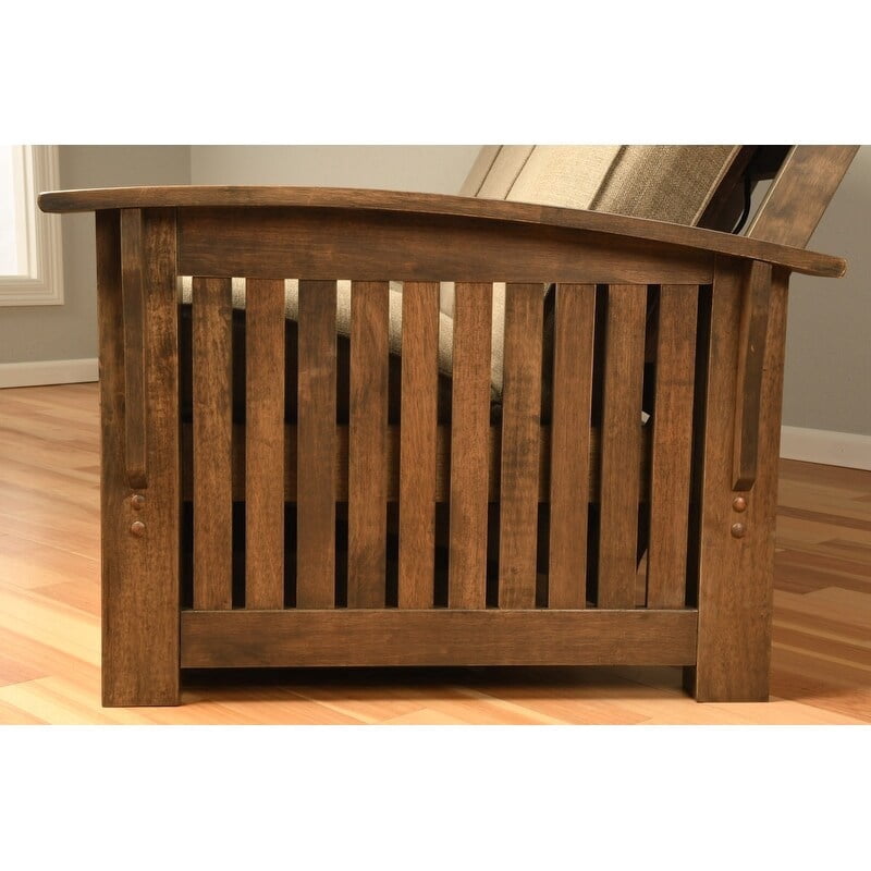Kodiak Furniture Washington Queen-size Wood Storage Futon-Saddle Brown Mattress