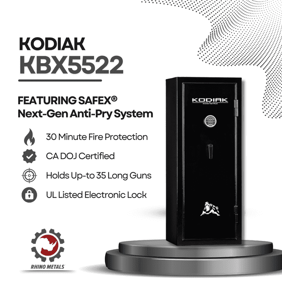 Kodiak Home Gun Safe for Rifles & Pistols | KBX5522 by Rhino Metals with New SafeX Security System