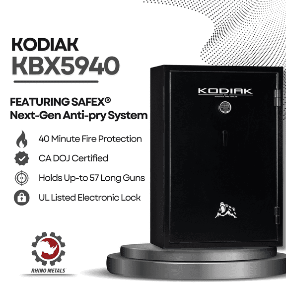 Kodiak Home Gun Safe for Rifles & Pistols | KBX5940 by Rhino Metals with New SafeX Security System