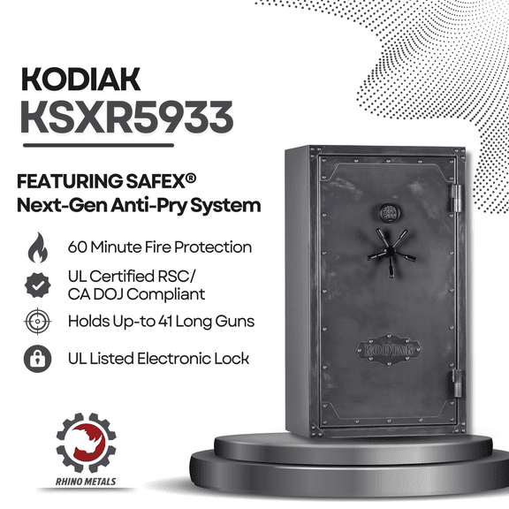 Kodiak Home Gun Safe for Rifles & Pistols | KSX5933 by Rhino Metals with New SafeX Security System
