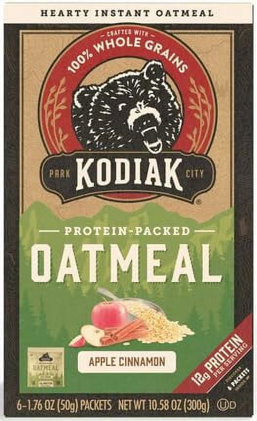 Kodiak Instant Oatmeal Packets, Apple Cinnaamon, High Protein, 100