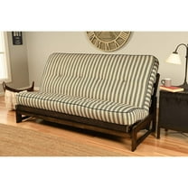 Kodiak KFAPRMSGRYLF4MD2 Aspen Reclaim Mocha Futon Frame with Suede Gray Mattress - Full Size