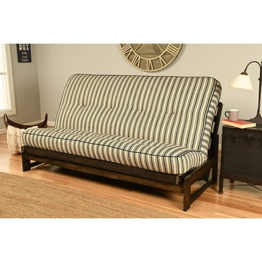 Kodiak KFAPRMSGRYLF4MD2 Aspen Reclaim Mocha Futon Frame with Suede Gray Mattress - Full Size