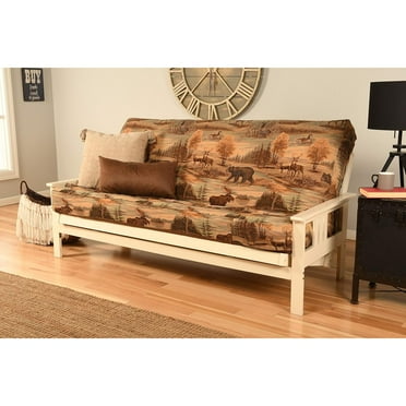 Kodiak KFMOAWCANLF5MD3 Monterey Antique White Futon Frame with Canadian Mattress - Full Size