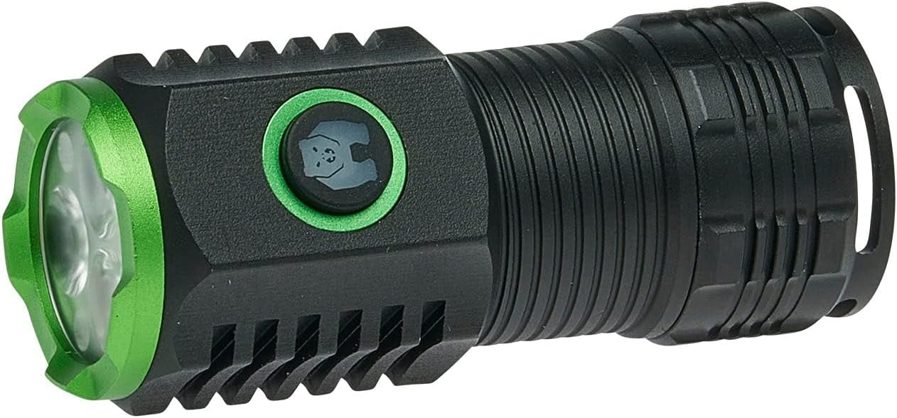 Kodiak KUB 1000-Lumen Rechargeable Flashlight, Compact Tactical Flashlight with Safety Lock & Clip-On Brim Mount