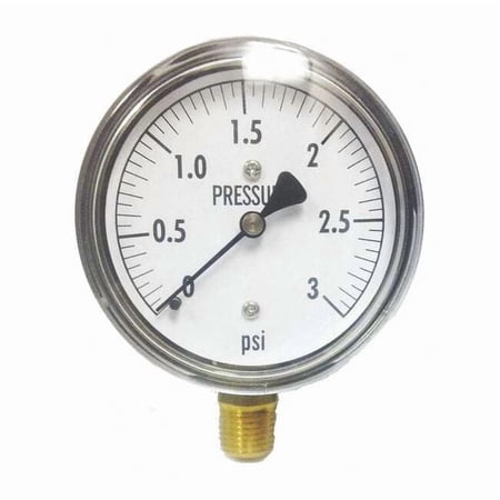 Kodiak Low Pressure Gauge,Bottom,3 psi KC25-3#
