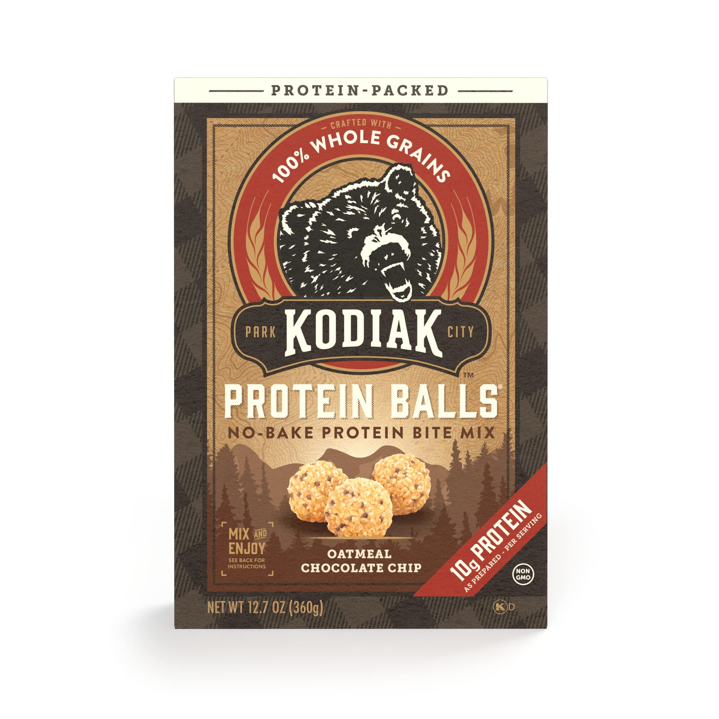 Kodiak Oatmeal Protein Ball Mix, Chocolate Chip, High Protein, 100