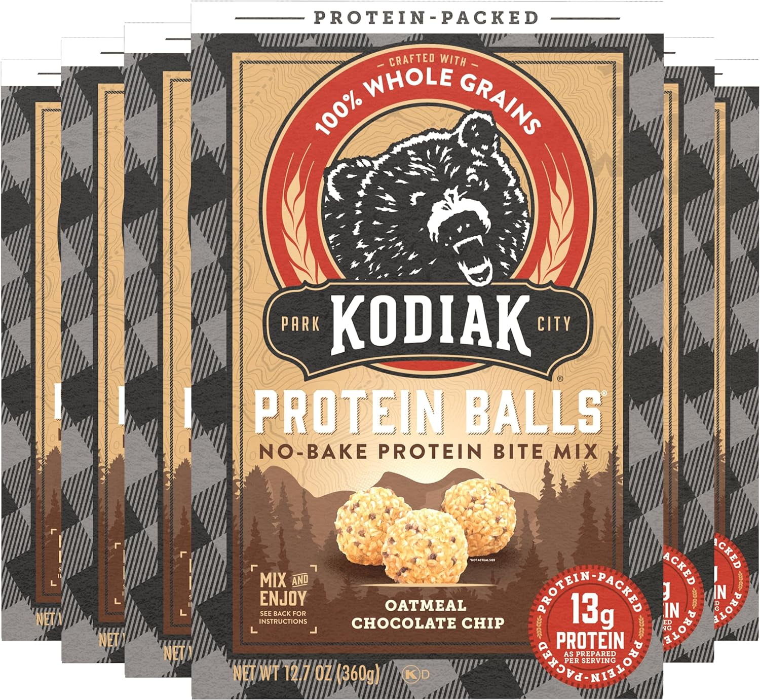 Kodiak Oatmeal Protein Ball Mix, Chocolate Chip, High Protein, 100