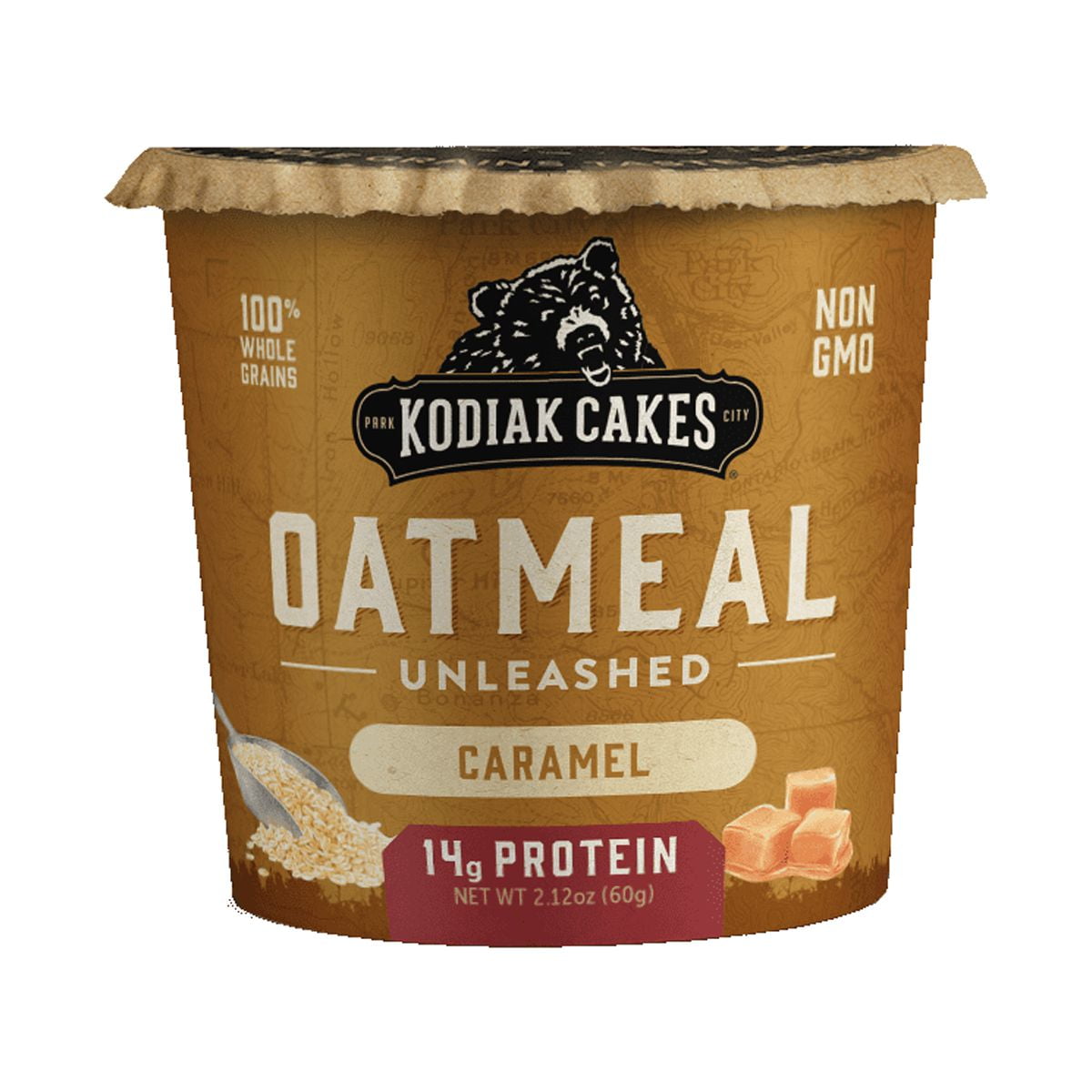 Kodiak Oatmeal Unleashed, Caramel Instant Oatmeal, 2.12 oz