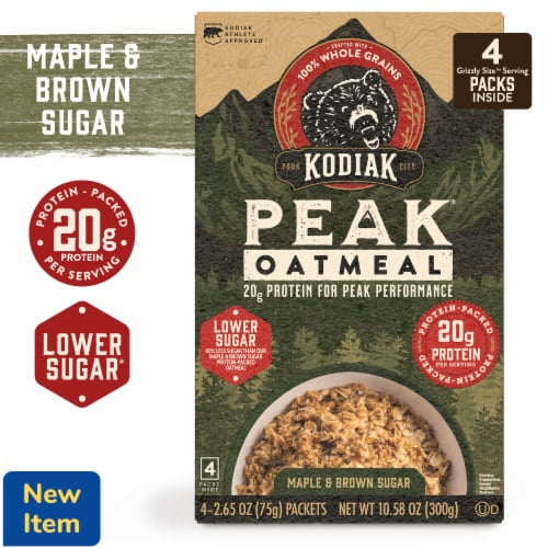 2X - Kodiak Peak Maple & Brown Sugar Lower Sugar Protein Instant Oatmeal