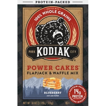 Kodiak Cakes Power Cakes Flapjack & Waffle Mix, Blueberry, 18 oz (Pack of 12)