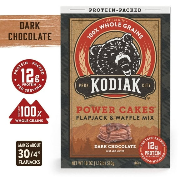 Kodiak Power Cakes Dark Chocolate Pancake & Waffle Mix 18 oz - Pack of 2