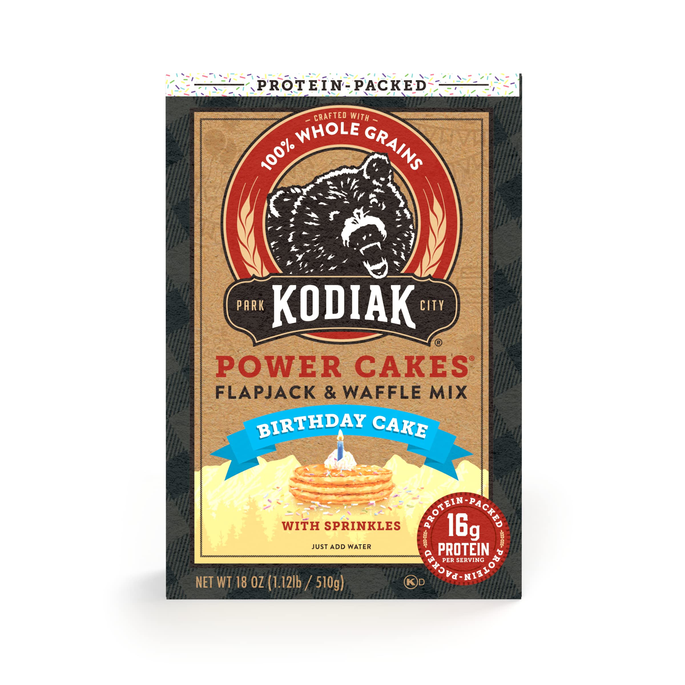 Kodiak Power Cakes, Pancake & Waffle Mix, Birthday Cake, High Protein