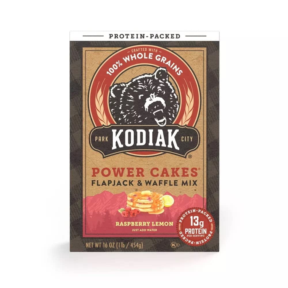 Kodiak Power Cakes, Pancake & Waffle Mix, Raspberry Lemon, High Protein ...