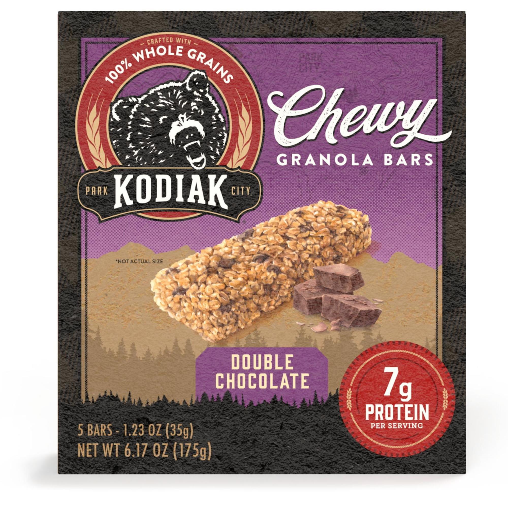 Kodiak Protein Double Chocolate Chewy Granola Bars, 1.23 oz, 5 Count ...