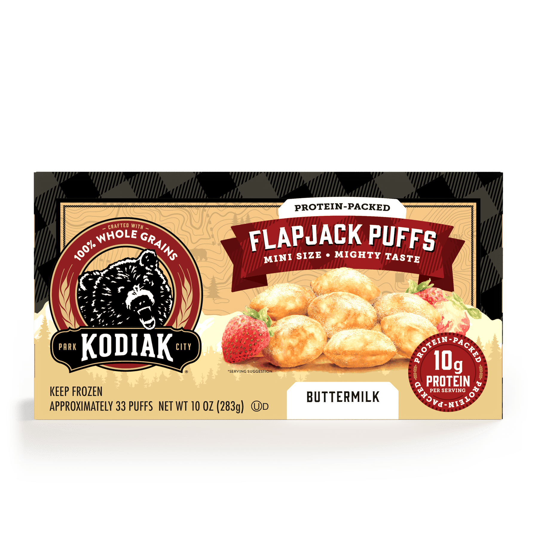 Kodiak Protein-Packed Buttermilk Flapjack Puffs, 10 oz, 33 Count (Frozen)