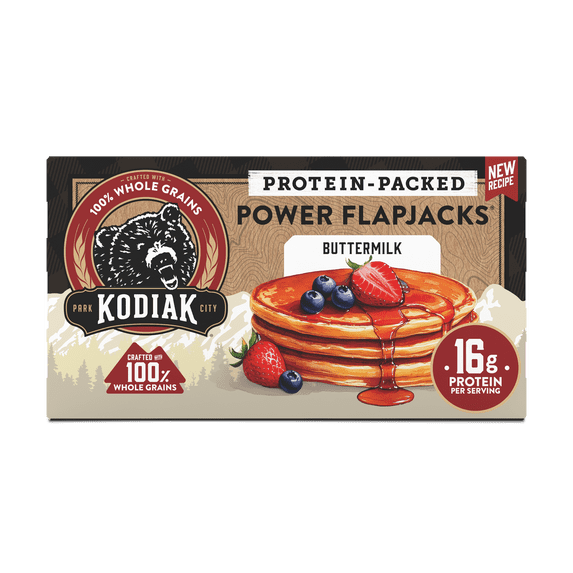 Kodiak Protein-Packed Buttermilk Power Flapjacks, 15.38 oz, 12 Count (Frozen)