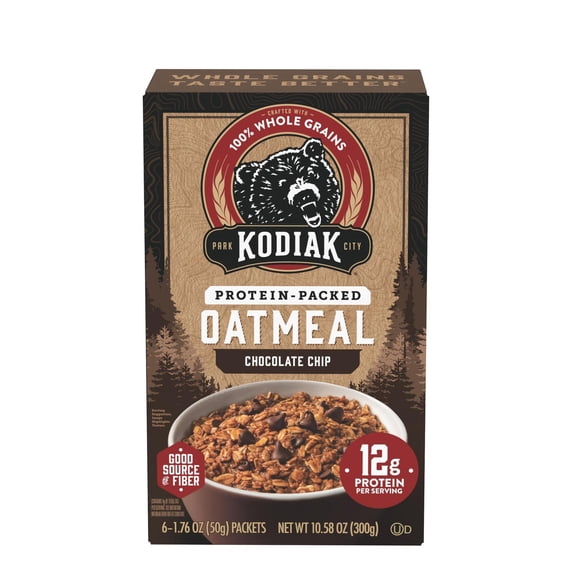 Kodiak Protein-Packed Chocolate Chip Instant Oatmeal Packets, 1.76 oz (6 Count)