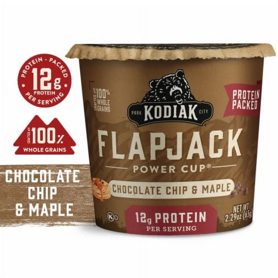 2X - Kodiak Protein-Packed Chocolate Chip and Maple Pancake Power Cup with 12g Protein