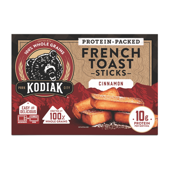 Kodiak Protein-Packed Cinnamon French Toast Sticks, 14.5 oz Box (Frozen)