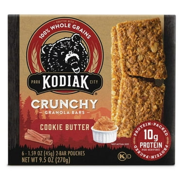 Kodiak Protein-Packed Cookie Butter Crunchy Granola Bars, 1.59 oz, 6 Count Cardboard Box
