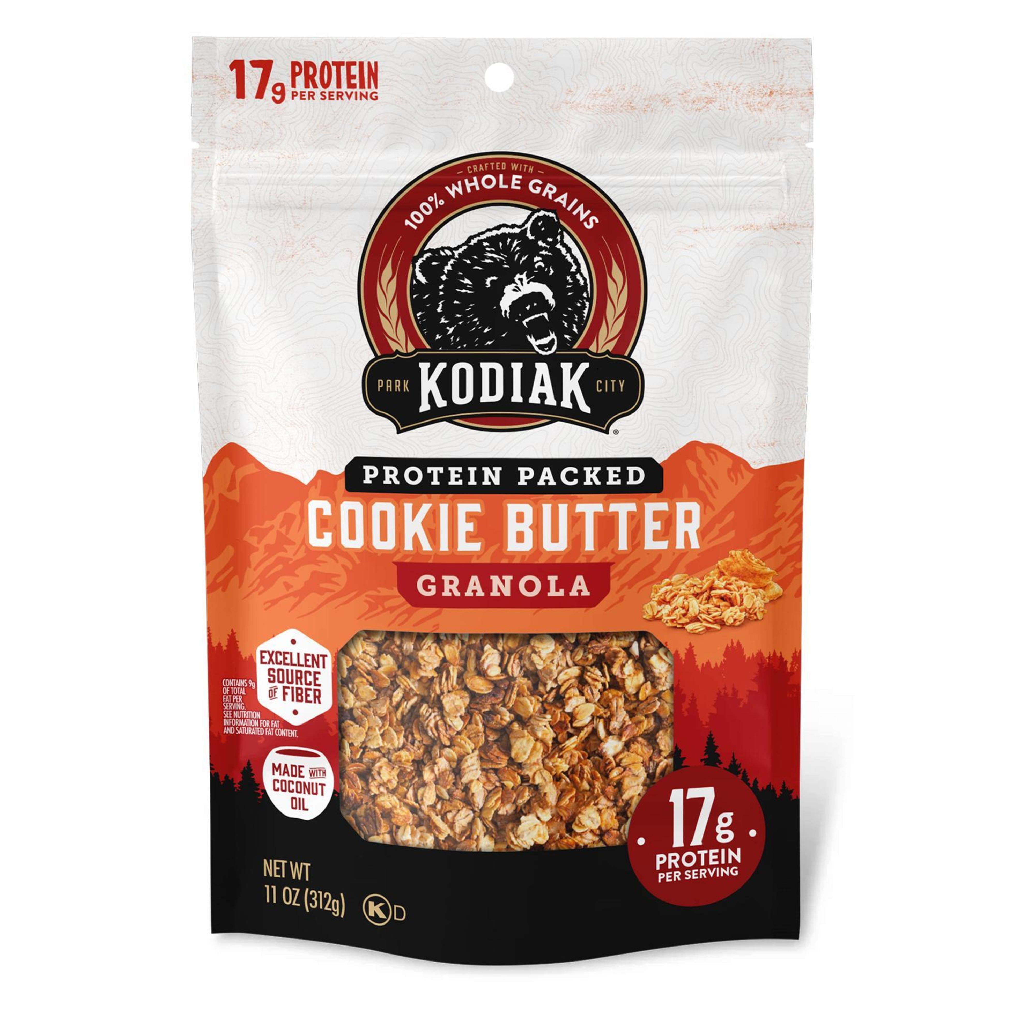 Kodiak Protein-Packed Cookie Butter Protein Granola Bag, Ready to Eat, 11 oz