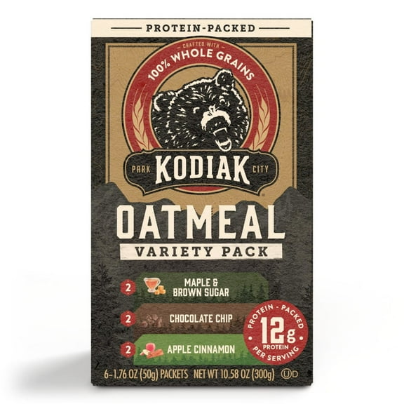 Kodiak Protein-Packed Instant Oatmeal Packets Variety Pack, 1.76 oz (6 Count)