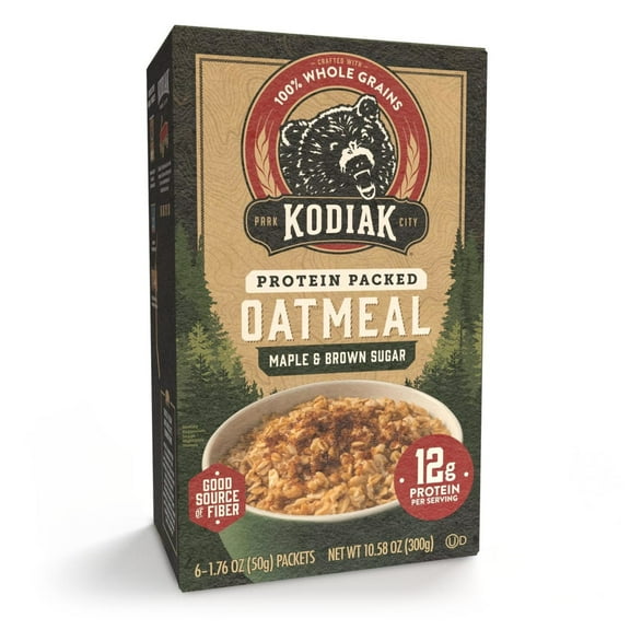 Kodiak Protein-Packed Maple Brown Sugar Instant Oatmeal Packets, 1.76 oz (6 Count)