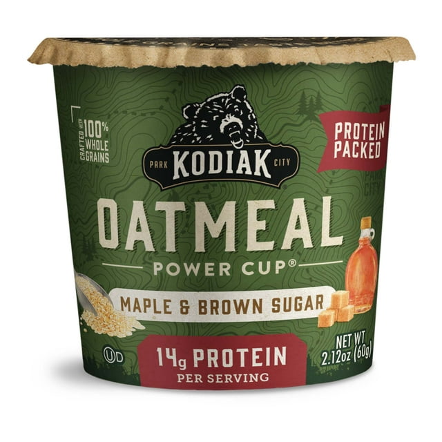 Kodiak ProteinPacked Maple and Brown Sugar Instant Oatmeal Cup, 2.12