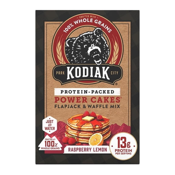 Kodiak Protein-Packed Power Cakes Raspberry Lemon Pancake and Waffle Mix, 16 oz Box